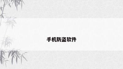 手机防盗软件
