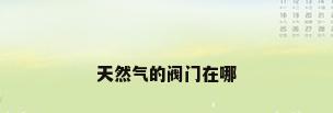 天然气的阀门在哪