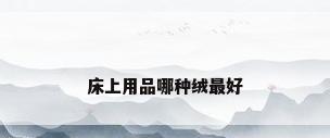 床上用品哪种绒最好