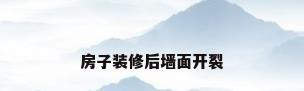 房子装修后墙面开裂