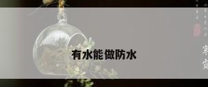 有水能做防水