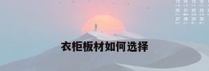 衣柜板材如何选择