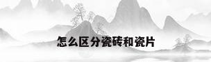 怎么区分瓷砖和瓷片