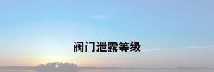 阀门泄露等级