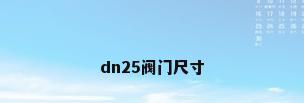 dn25阀门尺寸