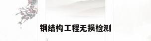 钢结构工程无损检测