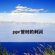 ppr管材的利润