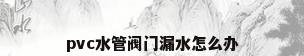 pvc水管阀门漏水怎么办