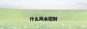 什么风水招财