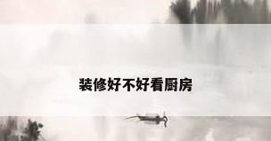 装修好不好看厨房