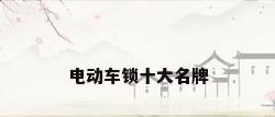 电动车锁十大名牌