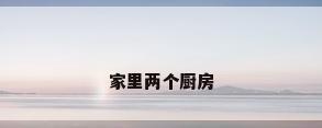 家里两个厨房