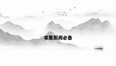 家里厨房必备