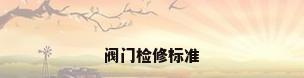 阀门检修标准