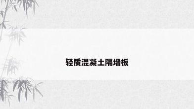 轻质混凝土隔墙板
