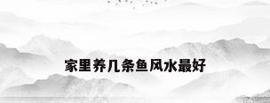 家里养几条鱼风水最好