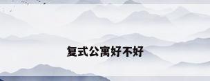 复式公寓好不好