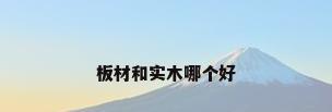板材和实木哪个好