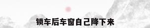 锁车后车窗自己降下来