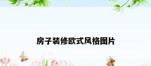 房子装修欧式风格图片