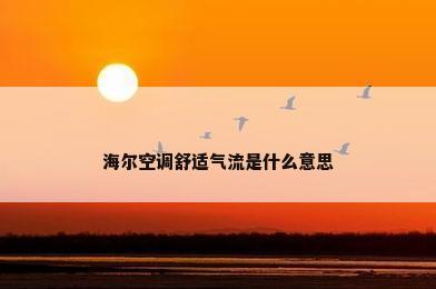 海尔空调舒适气流是什么意思