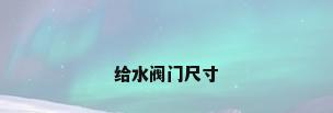 给水阀门尺寸
