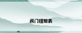 阀门扭矩表