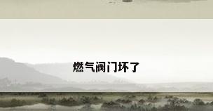 燃气阀门坏了