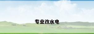 专业改水电