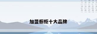 加盟橱柜十大品牌