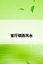 客厅朝西风水