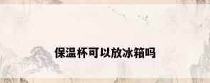 保温杯可以放冰箱吗