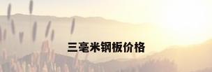 三毫米钢板价格