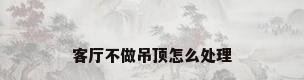 客厅不做吊顶怎么处理