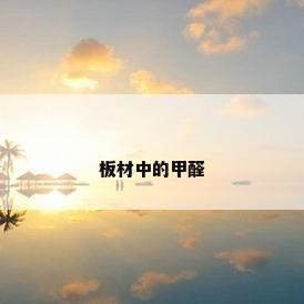 板材中的甲醛