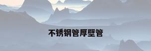 不锈钢管厚壁管