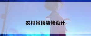 农村吊顶装修设计