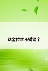 钛金拉丝不锈钢字