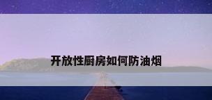开放性厨房如何防油烟