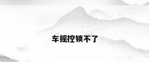 车摇控锁不了