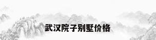 武汉院子别墅价格