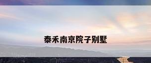 泰禾南京院子别墅