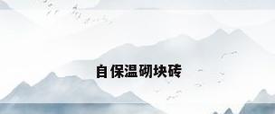 自保温砌块砖