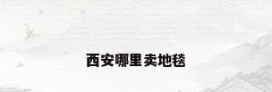 西安哪里卖地毯