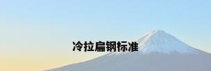 冷拉扁钢标准