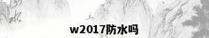 w2017防水吗