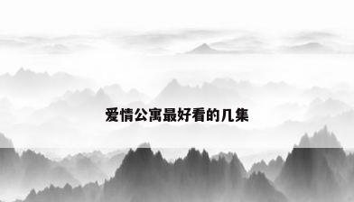 爱情公寓最好看的几集