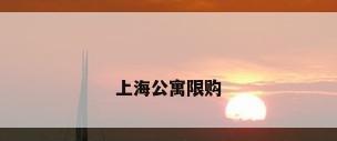 上海公寓限购