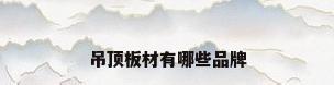 吊顶板材有哪些品牌