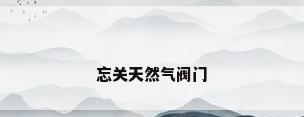 忘关天然气阀门